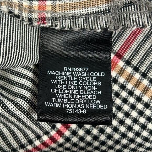 2 for$15 Liz Claiborne Career Black and Red Plaid Short Sleeve Blouse - Picture 5 of 11
